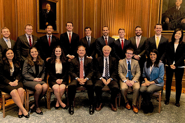 Duke Law students with Justice Alito and Professor Levi.