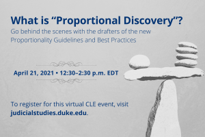 Proportional Discovery CLE event poster